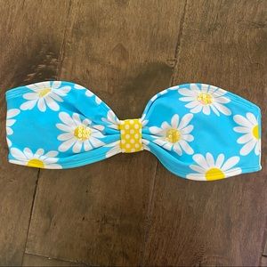 y2k Floral Strapless Bandeau Bikini Swim Top